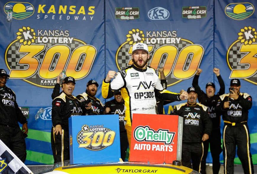 Taylor Gray Wins Eventful NASCAR O’Reilly Auto Parts Series Race at Kansas