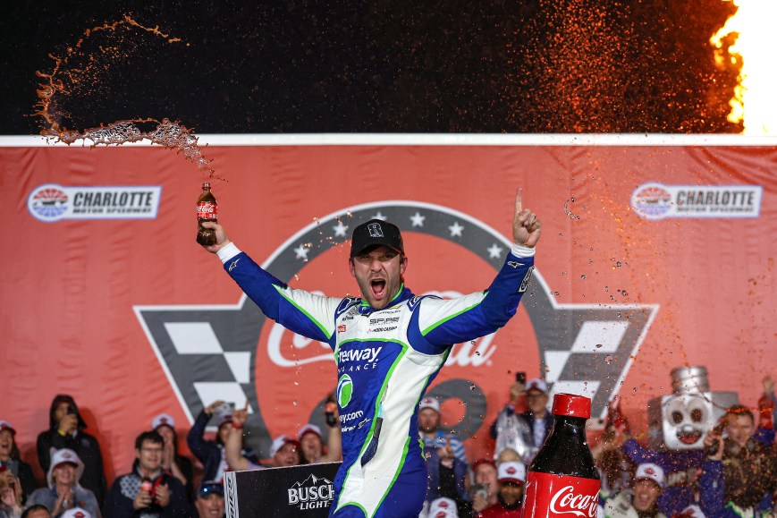 Suárez Survives Chaos, Rain, and Emotion to Win Rain-Shortened Coca-Cola 600